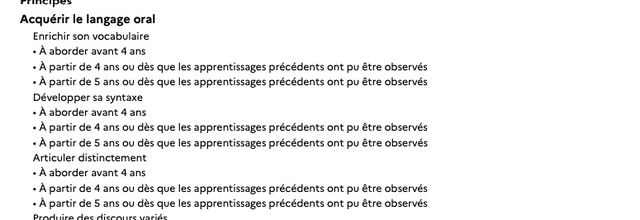 Programmes Cycle 1 français et maths 2025