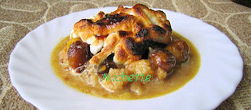 Gratin meringué de mirabelles au sabayon