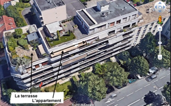 Un jardin sur un toit, vu d'un satellite.