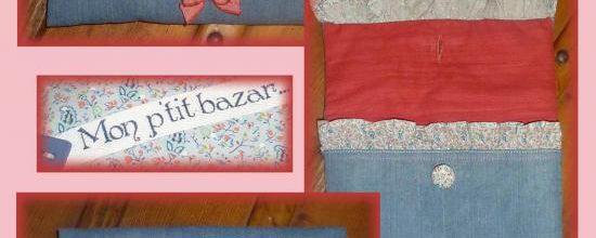 Trousse rose/bleu