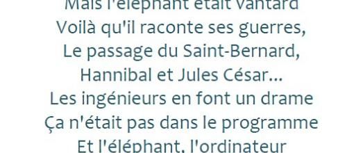 "L'ordinateur et l'éléphant" (poésie)