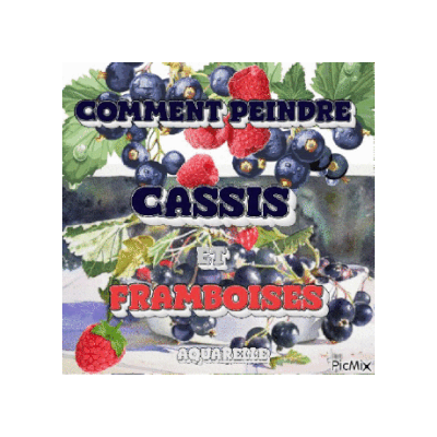 Dessin et peinture - vidéo 4543 : Comment peindre une nature morte aux cassis et framboises ? - aquarelle.