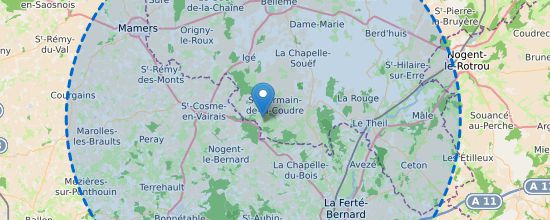Carte des 20 km, déplacements autorisés