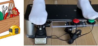 Astuce bricolage : un pupitre pour joystick et contacteurs commandés par les pieds