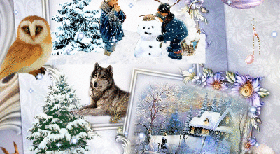 ENFANTS ANIMAUX SOUS LA NEIGE