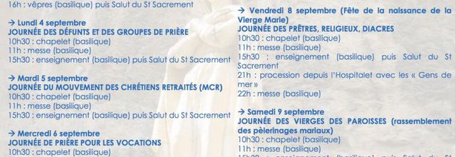 Début septembre: la Semaine Mariale de Rocamadour