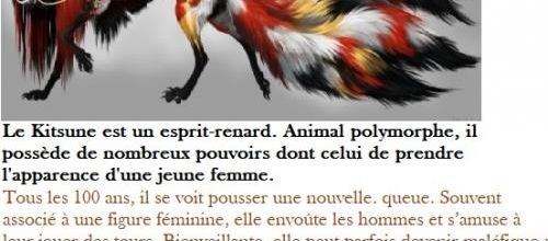 monstres du Japon : Kitsune