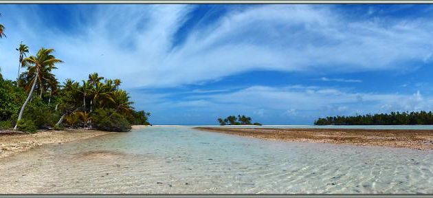 A marée basse - Motu au sable rose - Sud de Fakarava (Tetamanu) - Tuamotu - Polynésie française