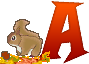 Alphabet écureuil noisette