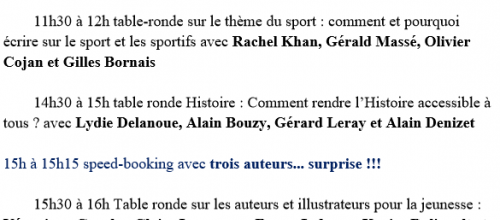 animations et programme