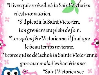 Dictons et Fête du jour Victorien + grille prénom  !