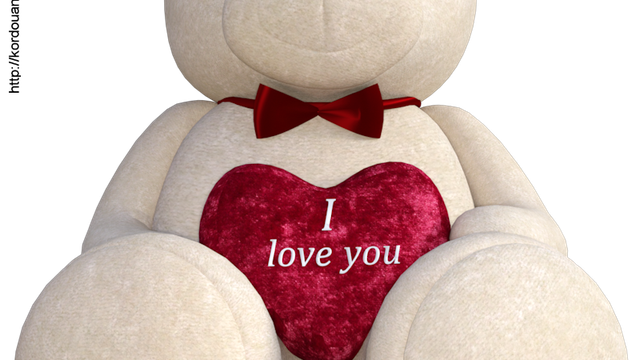Ours en peluche "I love you" (tube-render)
