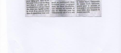 les boulistes chutent à langogne
