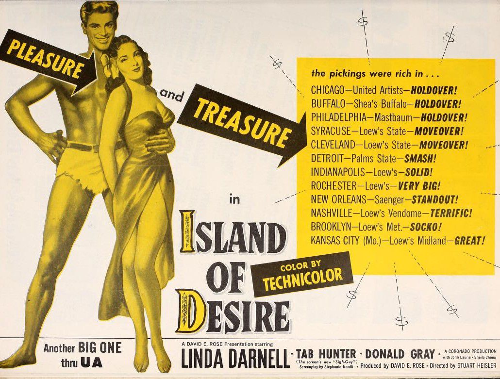 ISLAND OF DESIRE BOX OFFICE USA 1952