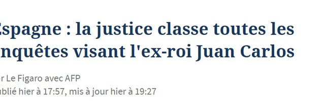 Enquète classée pour l'ex roi d'Espagne