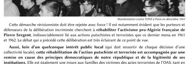 Perpignan : non à l’Esplanade  Pierre Sergent *** Refusons la falsification de l’histoire franco-algérienne !
