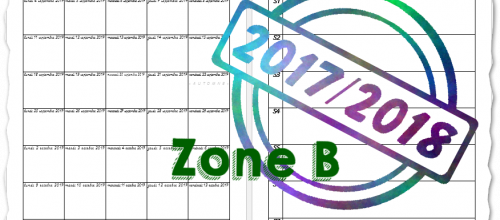 Planning des Périodes Zone B 2017/2018