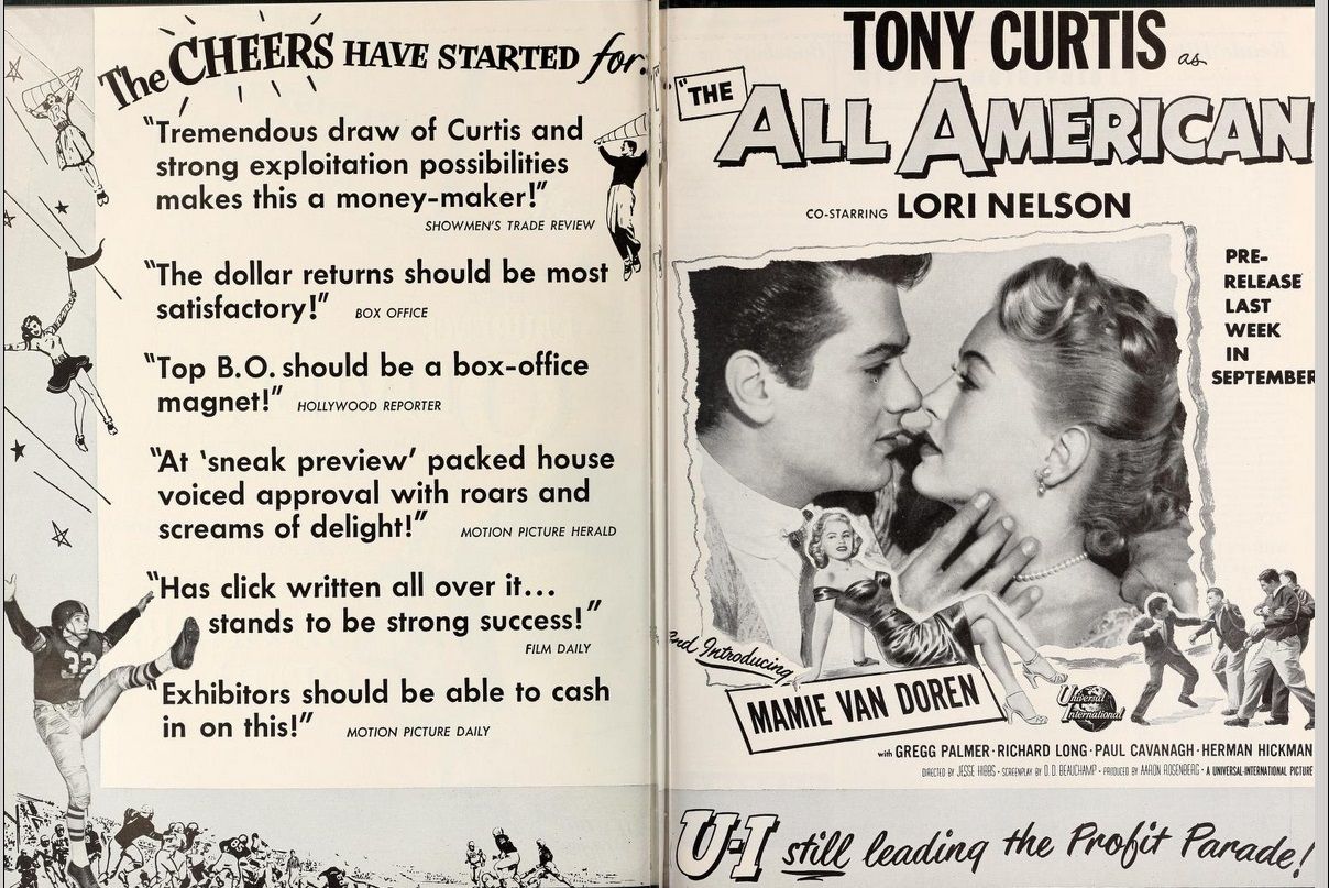 THE ALL AMERICAN BOX OFFICE USA 1953