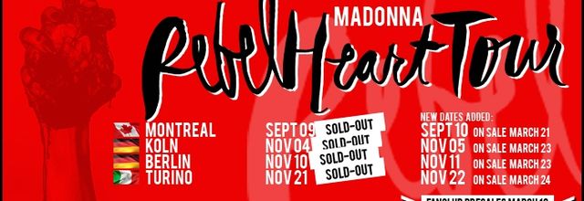 New dates added in Montreal, Koln, Berlin and Turino