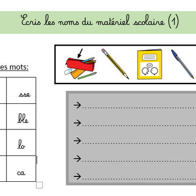 Fiche de lexique et lecture compréhension: j'écris des mots... 