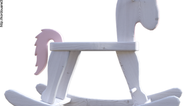 Tube cheval en bois (render-image)