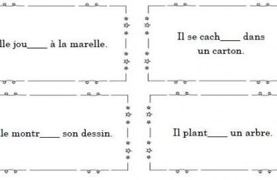 Jeu de cartes : terminaisons du présent verbes du 1er groupe
