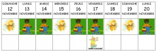 Calendrier linéaire des ours