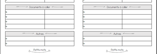 Fiches d'absence complétées par les élèves