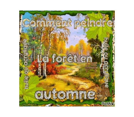 Dessin et peinture - vidéo 3918 : Comment peindre la forêt en automne avec un couteau à palette 1/2 ?  huile ou acrylique.