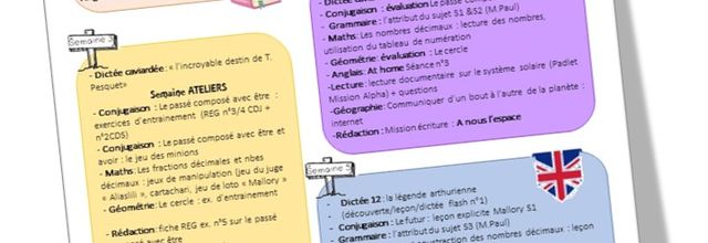 La période 5 semaine par semaine