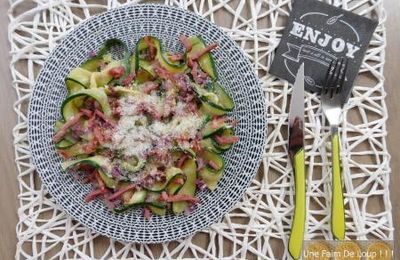 Tagliatelles de courgettes à la carbonara