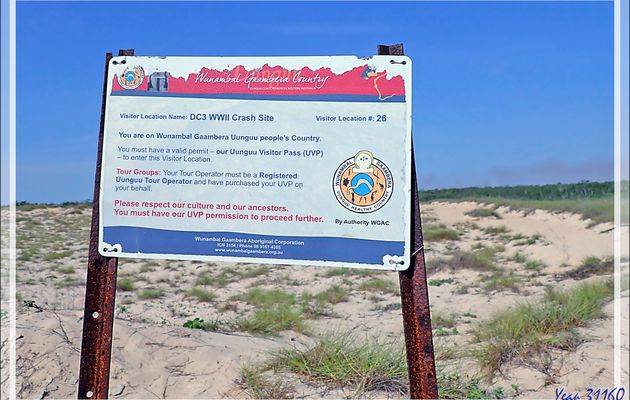 22 septembre 2022, après-midi : débarquement à Vansittart bay sur le site d'une épave de DC3 posé en urgence, sans victime, lors de la guerre du Pacifique - Wunambal Gaambera - Kimberley - Australie