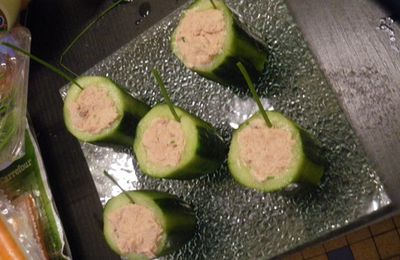 Concombre farcis aux rillettes de thon