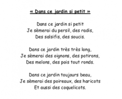 Poème CP période 5 "Dans ce jardin si petit"