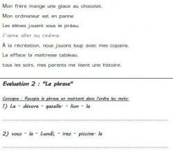 "Les mini-évaluations de français de la période 1"