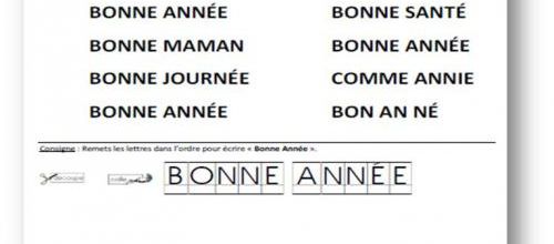 Fiche Bonne Année MS - Découvrir l'écrit