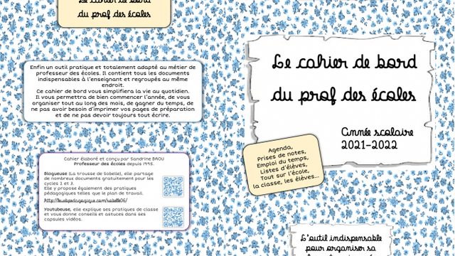 Le cahier de bord du prof des écoles