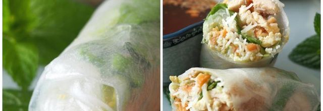 Rouleaux de printemps au poulet à la citronnelle et à la cacahuète