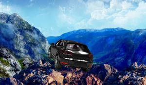 Car escape from hilltop
