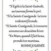 Dictons et Fête du jour Guénolé + grille prénom  !