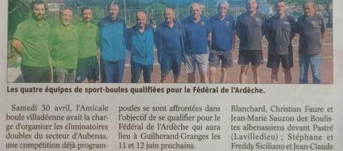 les qualifiés M3 pour le fédéral de l'Ardèche 30 avril 2022