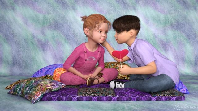 Fond d'écran : Saint-Valentin : les enfants