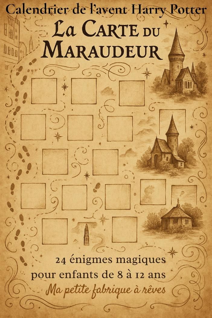 Escape game Harry Potter calendrier de l'avent Carte du maraudeur 24 énigmes