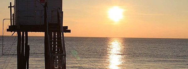 COUCHER DE SOLEIL SUR L'ATLANTIQUE .