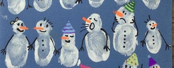 Bonhomme de neige (une ribambelle de bonhommes de neige) (idée pinterest)