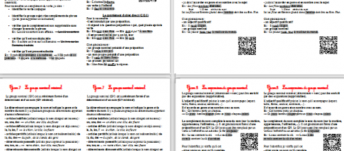 Leçons de Grammaire CM2 avec QR Codes