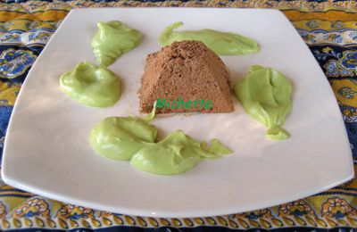Parfait au chocolat, crème d'avocat au rhum blanc
