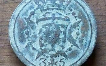 Bouton du 35ème Régiment d' Infanterie de ligne 1776 à 1791