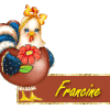 747  - Poule en chocolat - Fleur - signature