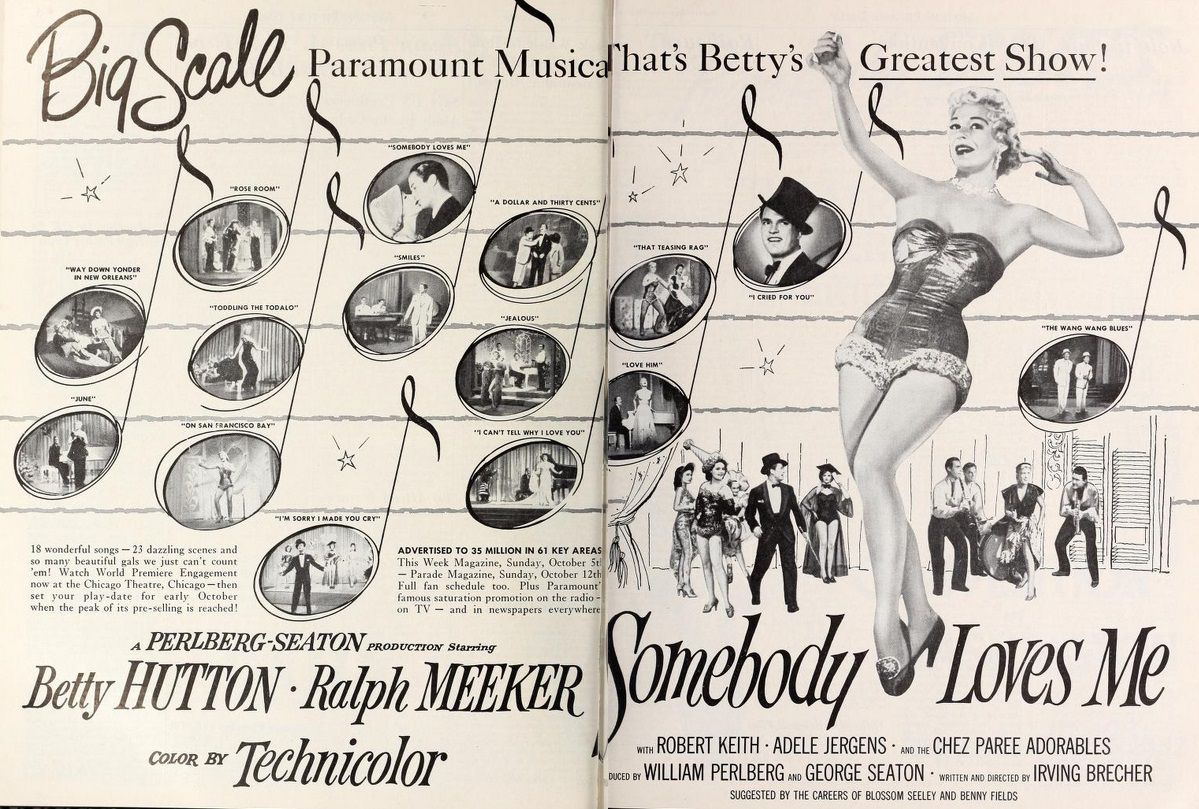 SOMEBODY LOVES ME BOX OFFICE USA 1952